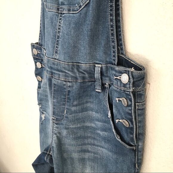 SO light wash distressed overalls girls14 - Picture 6 of 10